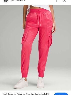Lululemon dance studio relaxed fit mid rise cargo jogger in glaze pink size s